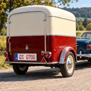 Anhänger Versicherung mit rotem 07er-Kennzeichen für historische Anhänger und Oldtimer-Gespanne