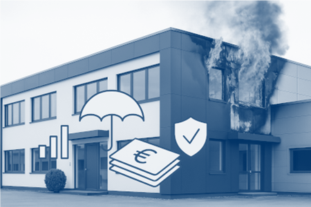 Betriebsunterbrechungsversicherung sch&uuml;tzt Unternehmen vor finanziellen Verlusten bei Betriebsstillstand zum Beispiel nach einem Brandschaden